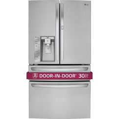 LG - Door-in-Door 29.9 Cu. Ft. 4-Door French Door Refrigerator with Thru-the-Door Ice and Water - Stainless steel