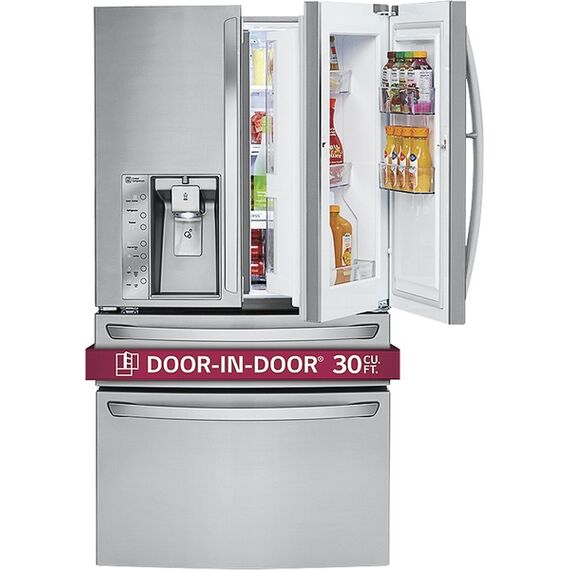 LG - Door-in-Door 29.9 Cu. Ft. 4-Door French Door Refrigerator with Thru-the-Door Ice and Water - Stainless steel, 7 image
