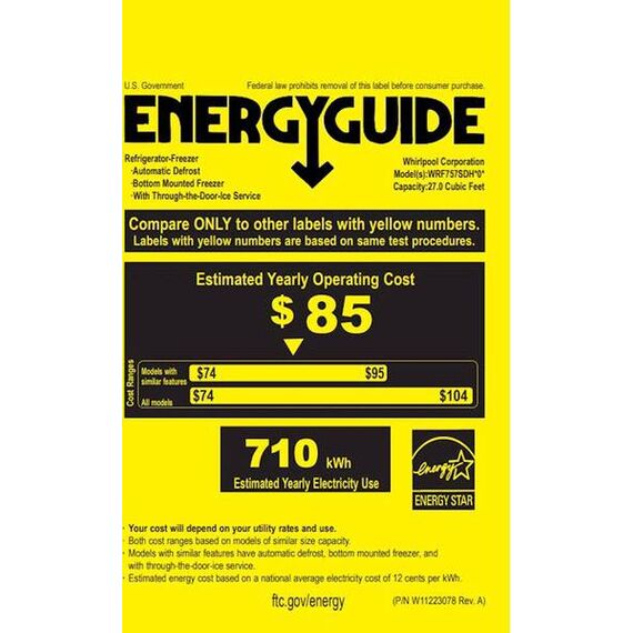 Whirlpool - 26.8 Cu. Ft. French Door Refrigerator - Stainless steel, 11 image Whirlpool - 26.8 Cu. Ft. French Door Refrigerator - Stainless steel, 11 image