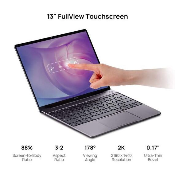 Huawei Matebook 13 Signature Edn. Laptop - 13" 2K Touch, 8th Gen i5, 8 GB RAM, 256 GB SSD, Office 365 Personal 1-Year, Silver(Us Warranty), 2 image Huawei Matebook 13 Signature Edn. Laptop - 13" 2K Touch, 8th Gen i5, 8 GB RAM, 256 GB SSD, Office 365 Personal 1-Year, Silver(Us Warranty), 2 image